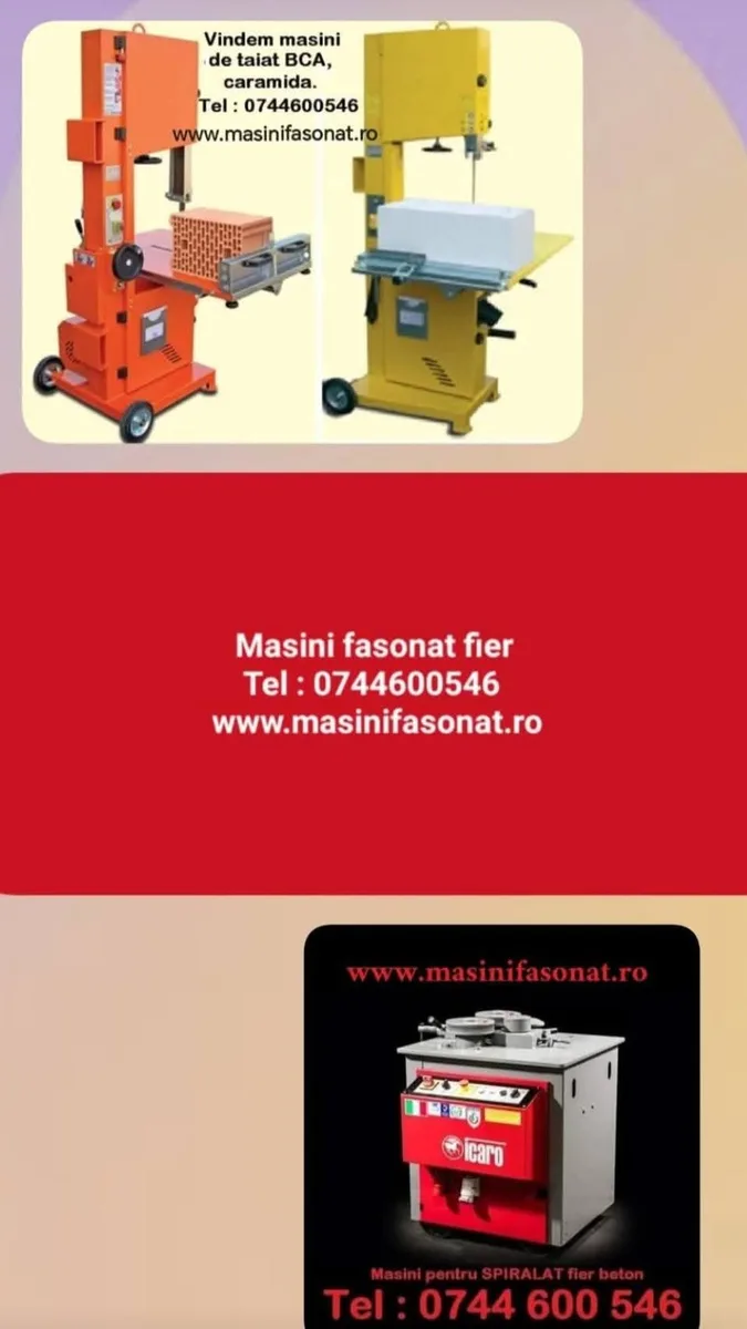 Masini fasonat, spiralat, taiat fier