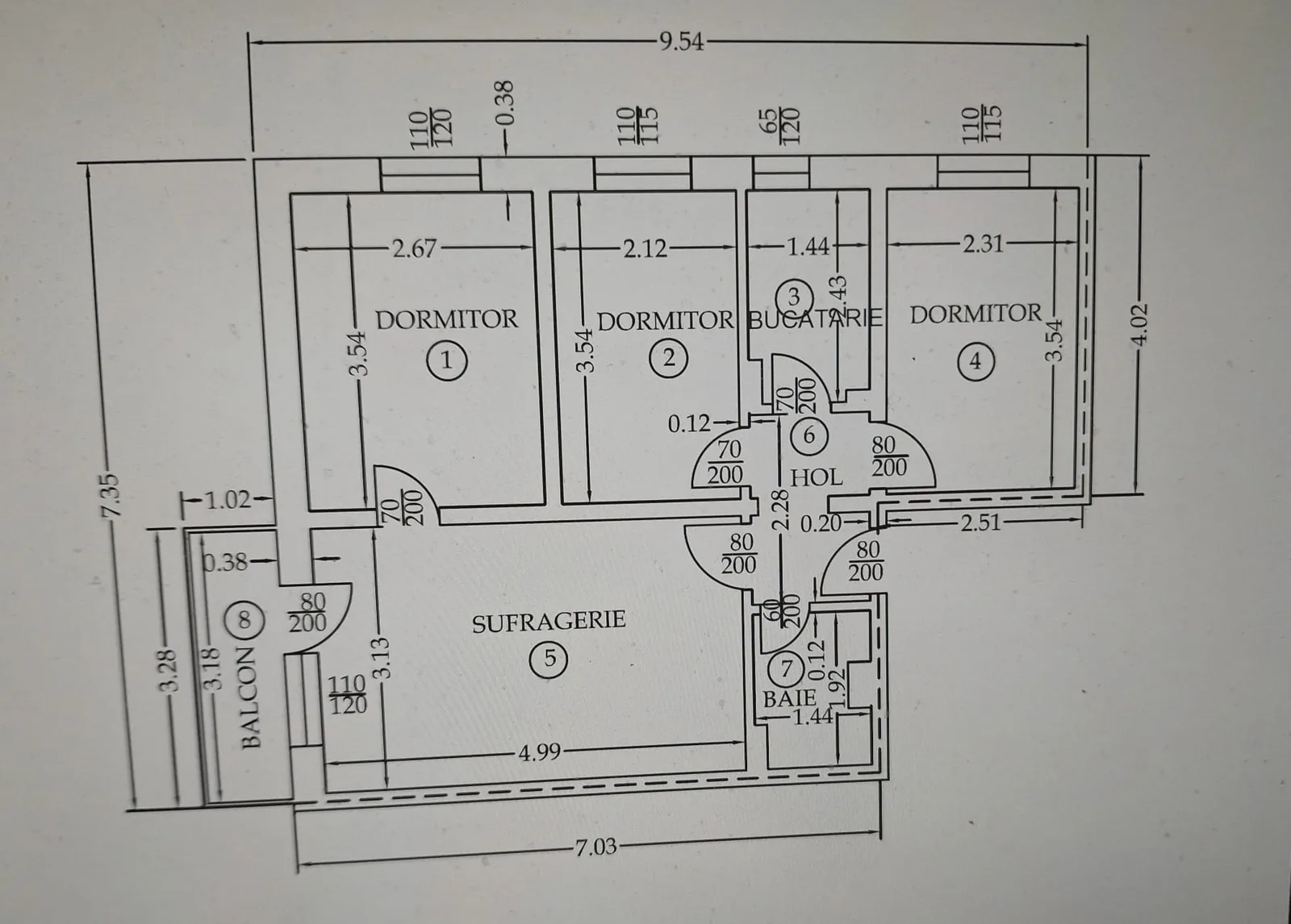 De vanzare apartament 4 camere 53,1 mp etaj 4/4 zona Baraolt Ploiesti Vest