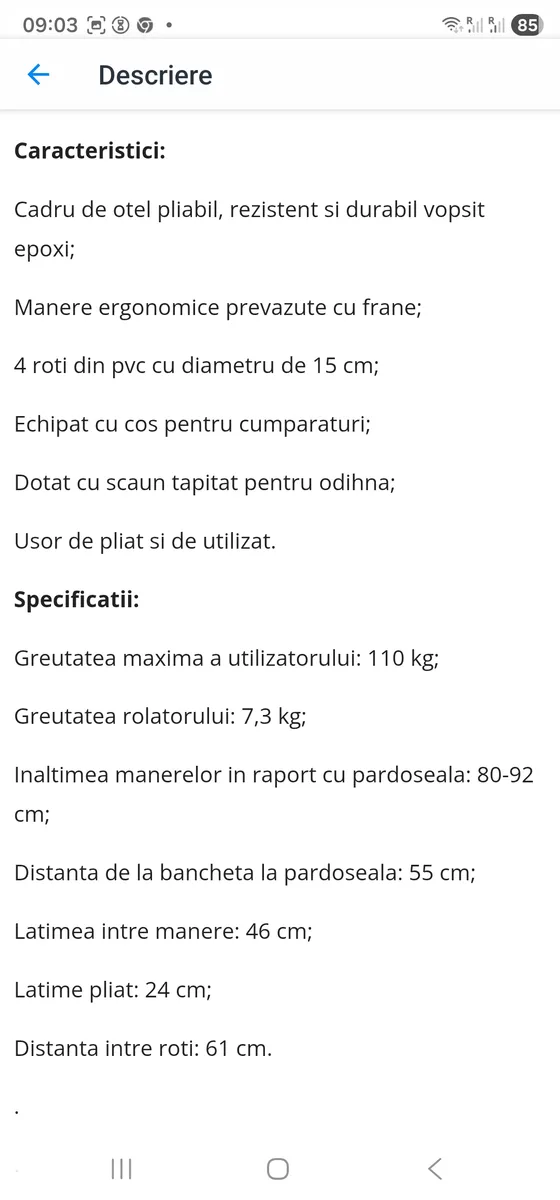 Rolator ( ajutor mers )