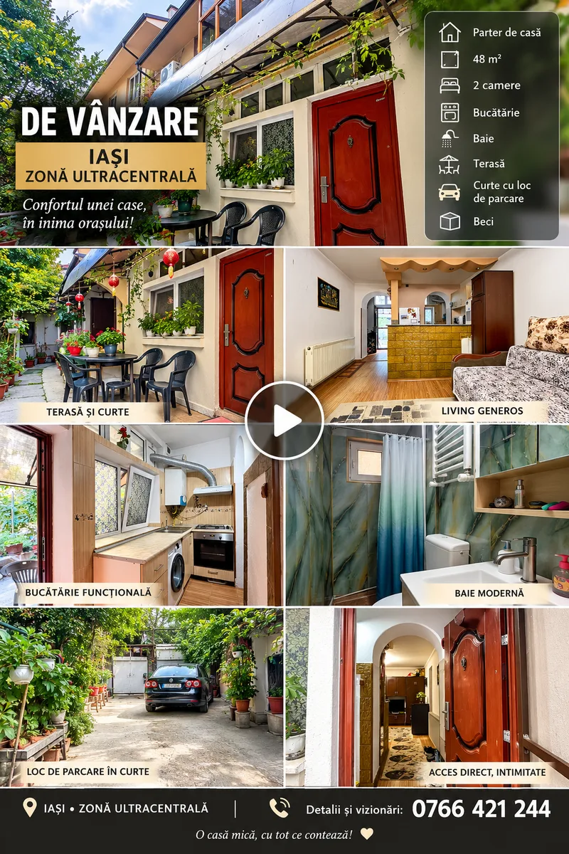 Vând urgent parter corp de casa zona ultracentrala Iași